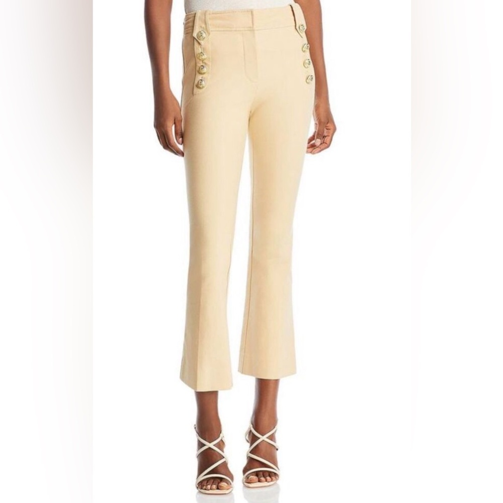 10 Crosby Derek Lam Cream Cropped Sailor Button Pants